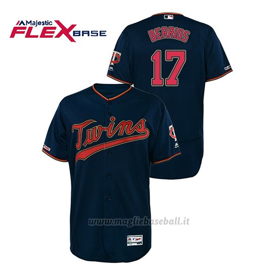 Maglia Baseball Uomo Minnesota Twins Jose Berrios 150th Aniversario Patch Autentico Flex Base Blu